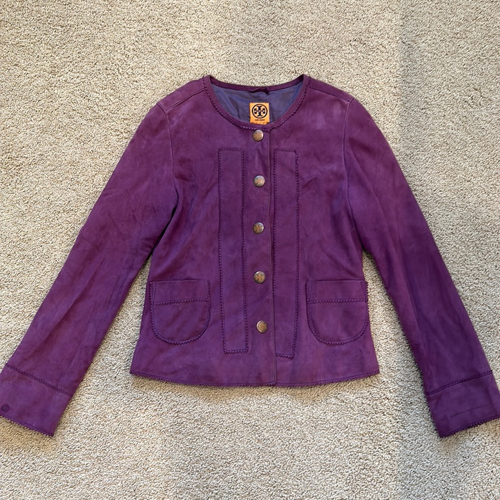 Purple Vintage Leather Tory Burch jacket